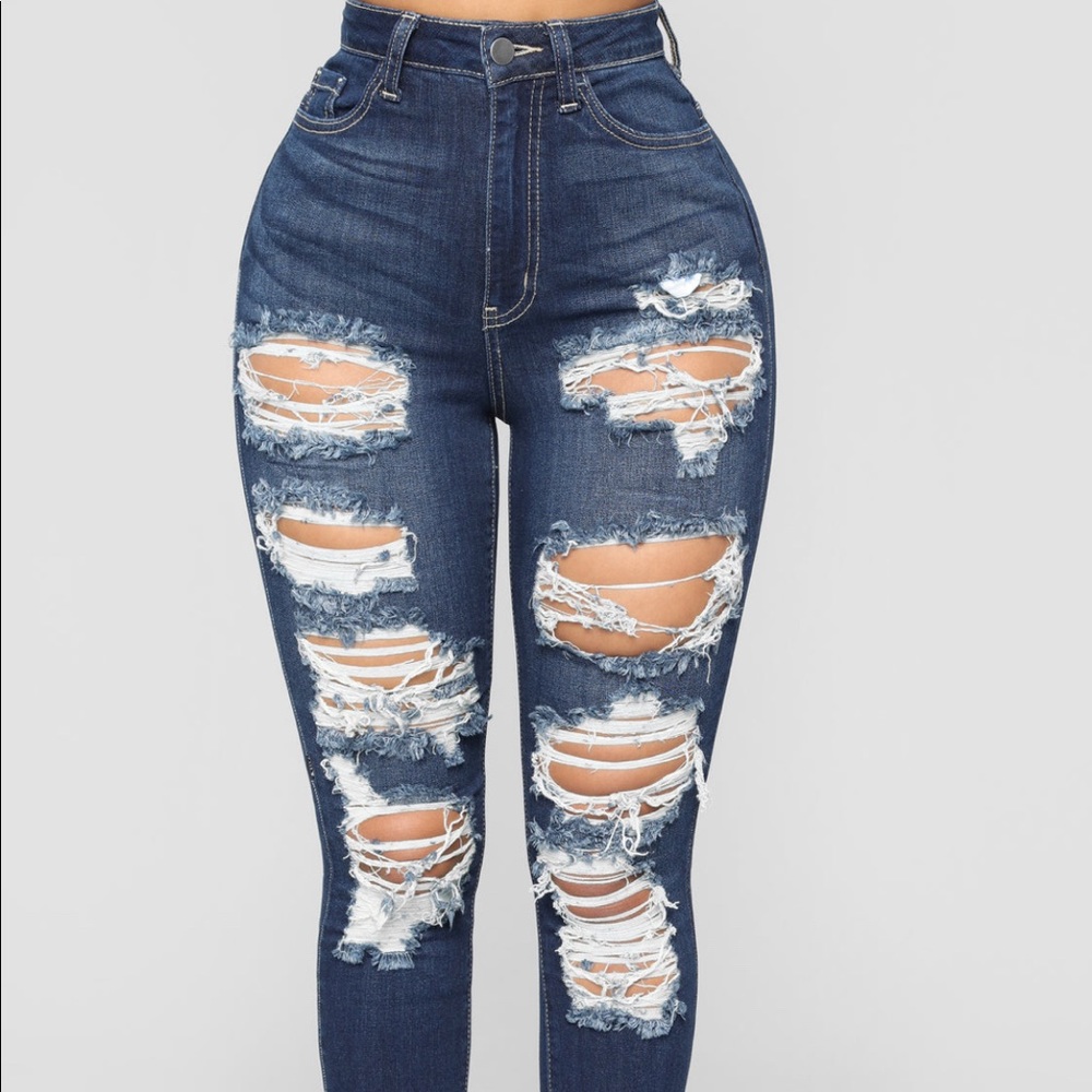 Fashion Nova On The Level High Rise Distressed Jeans
